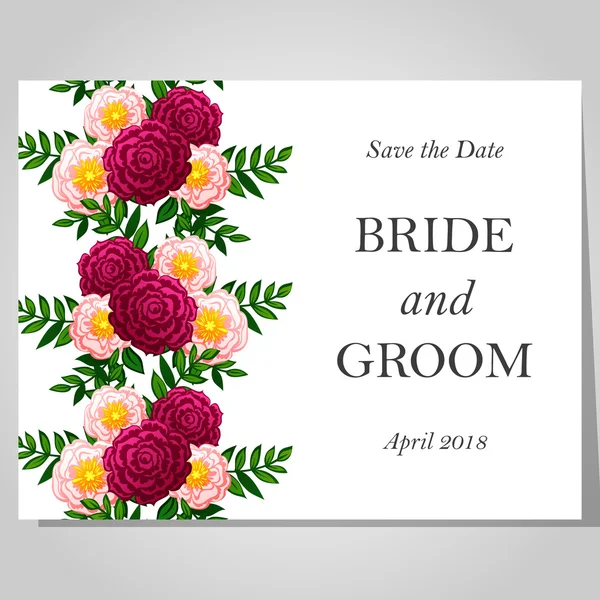 Cartes d'invitation de mariage — Image vectorielle