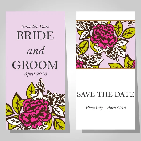 Cartes d'invitation de mariage — Image vectorielle