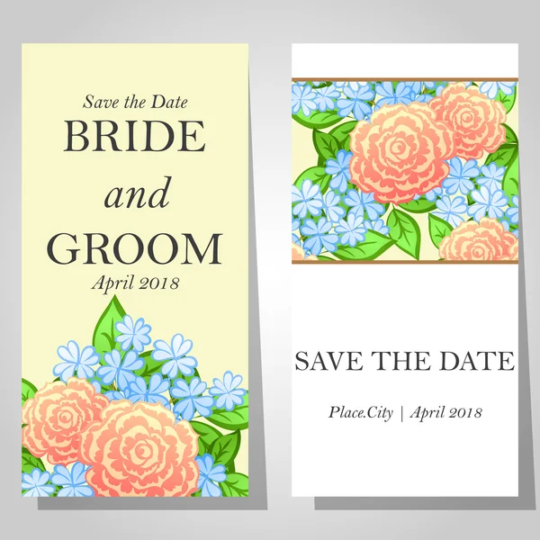 Cartes d'invitation de mariage — Image vectorielle