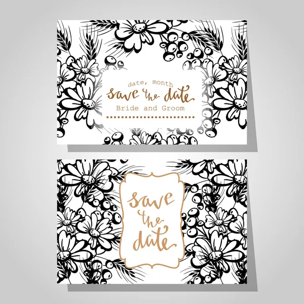 Cartes d'invitation de mariage — Image vectorielle