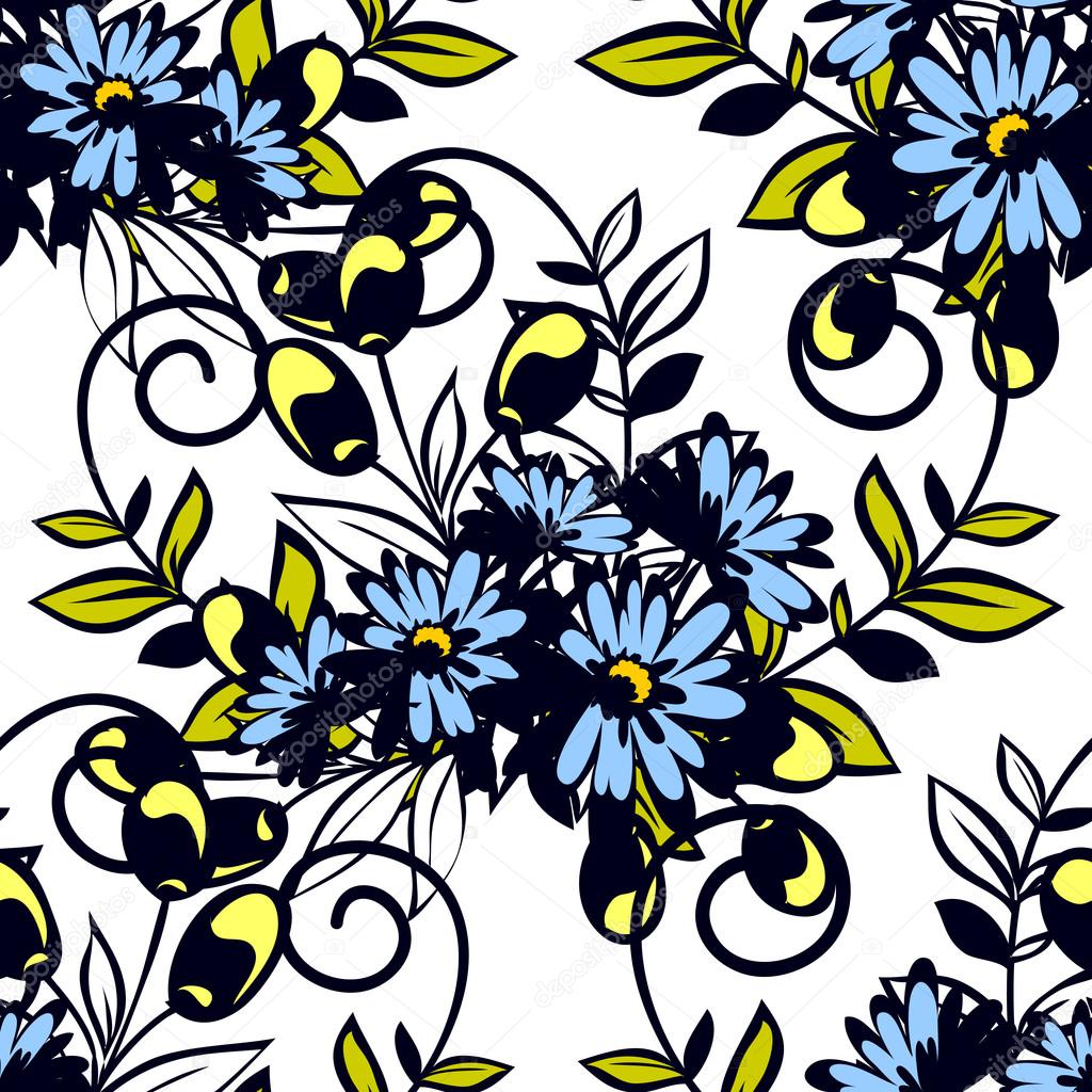 Abstract pattern with floral elements