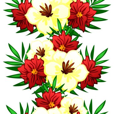 Çiçek elemanları ile soyut desen