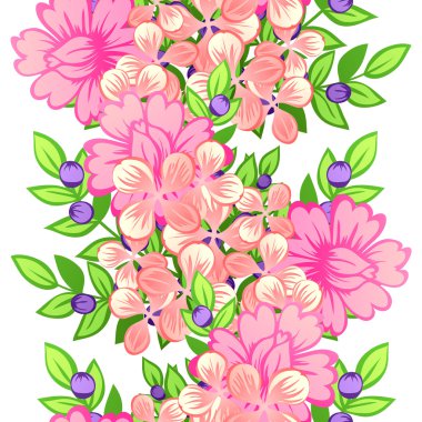 Çiçek elemanları ile soyut desen