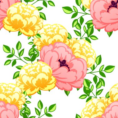 Çiçek elemanları ile soyut desen