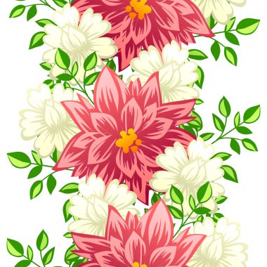 Çiçek elemanları ile soyut desen