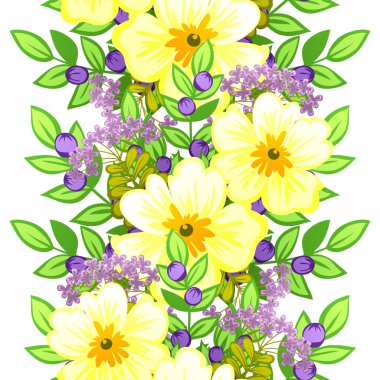 Çiçek elemanları ile soyut desen