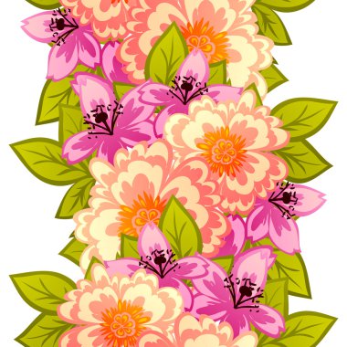 Çiçek elemanları ile soyut desen