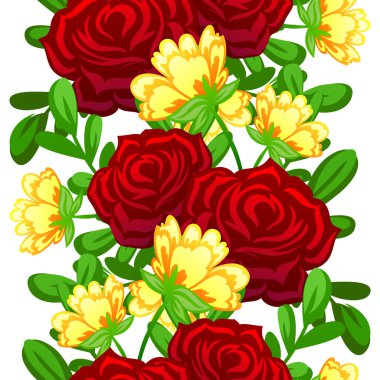 Çiçek elemanları ile soyut desen