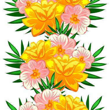 Çiçek elemanları ile soyut desen