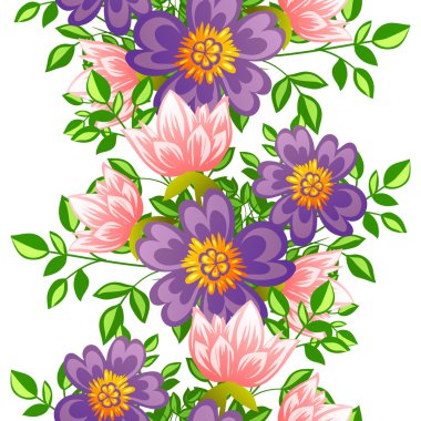 Çiçek elemanları ile soyut desen