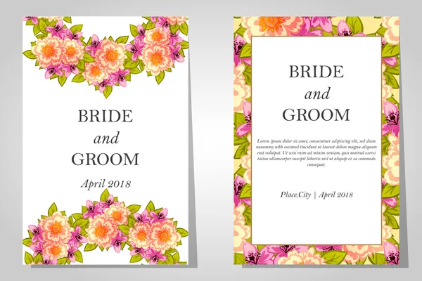 Cartes d'invitation de mariage — Image vectorielle