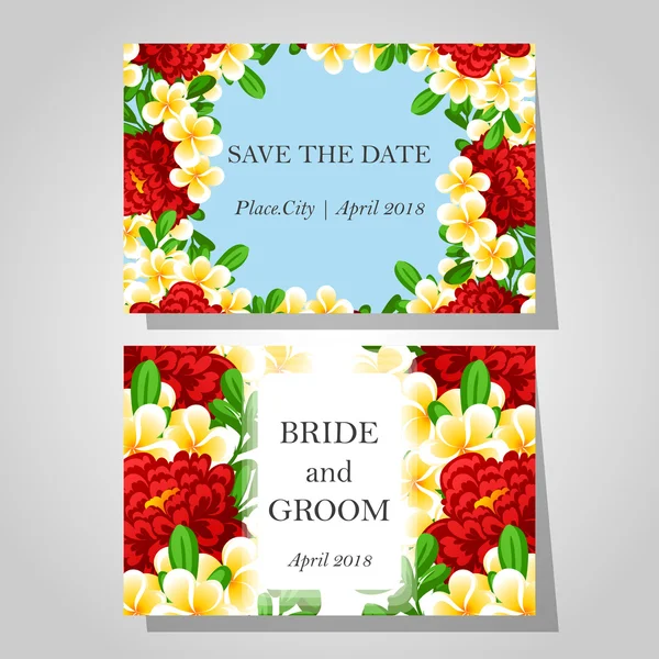 Cartes d'invitation de mariage — Image vectorielle