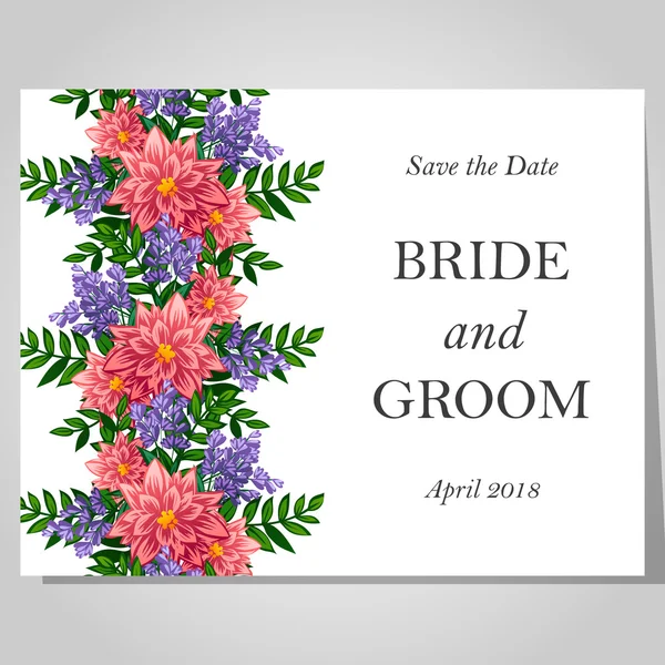 Cartes d'invitation de mariage — Image vectorielle