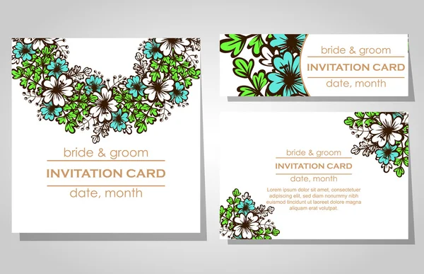 Cartes d'invitation de mariage — Image vectorielle