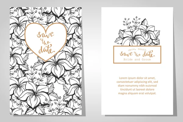 Cartes d'invitation de mariage — Image vectorielle