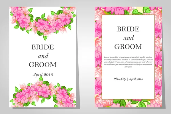 Tarjetas de invitación de boda — Vector de stock