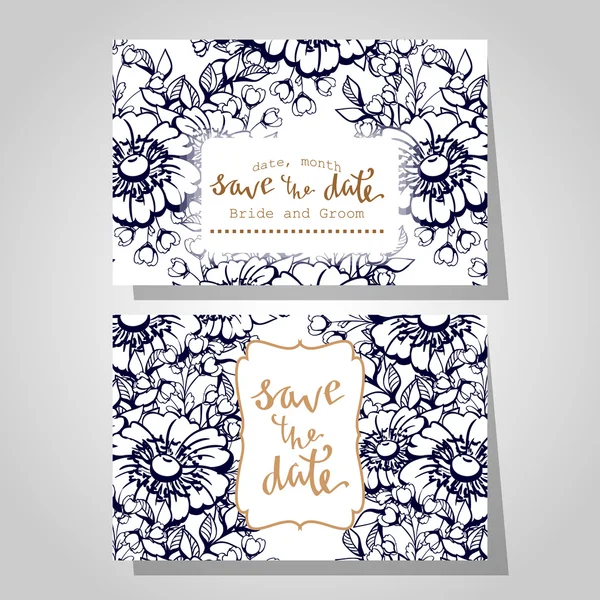 Cartes d'invitation de mariage — Image vectorielle