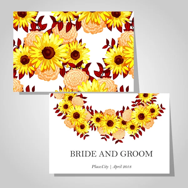 Cartes d'invitation de mariage — Image vectorielle