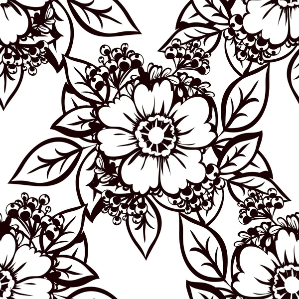 Patrón abstracto con elementos florales — Archivo Imágenes Vectoriales