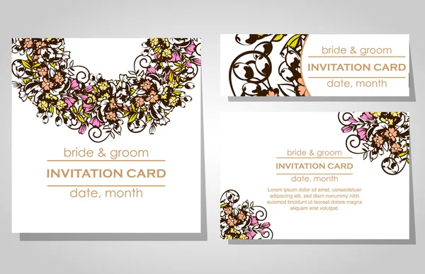 Cartes d'invitation de mariage — Image vectorielle