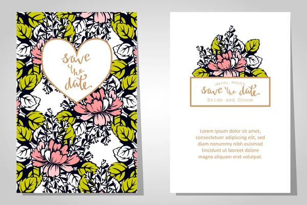 Cartes d'invitation de mariage — Image vectorielle