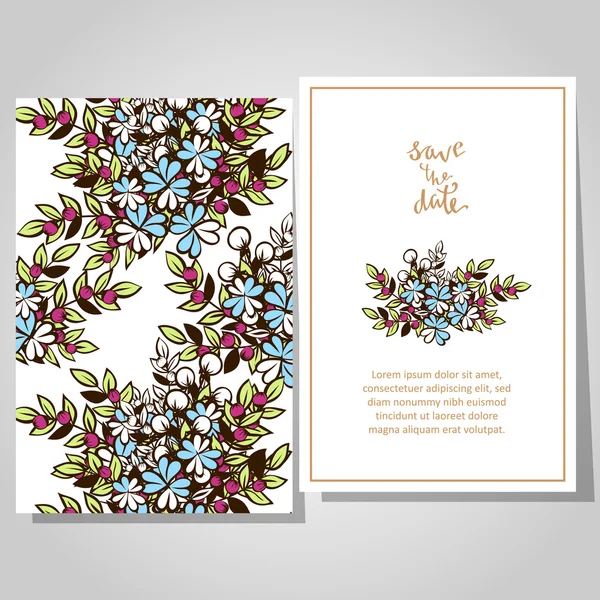 Cartes d'invitation de mariage — Image vectorielle