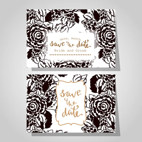 Tarjetas de invitación de boda — Vector de stock