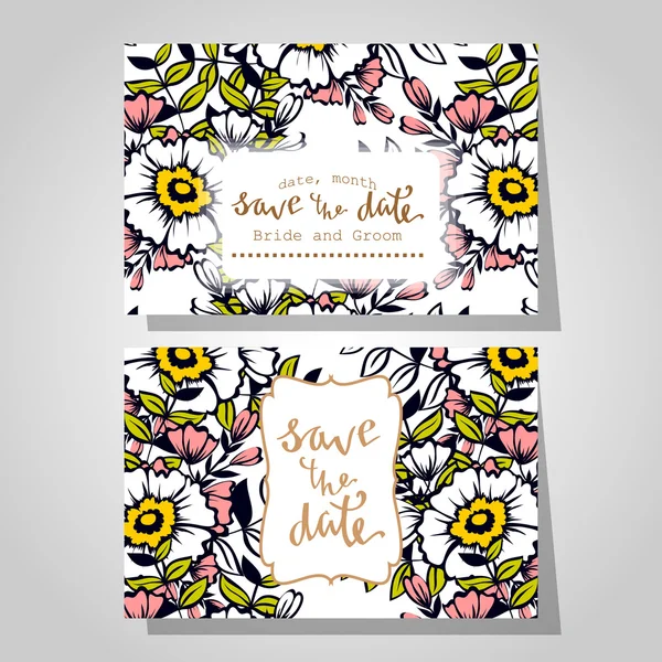 Cartes d'invitation de mariage — Image vectorielle