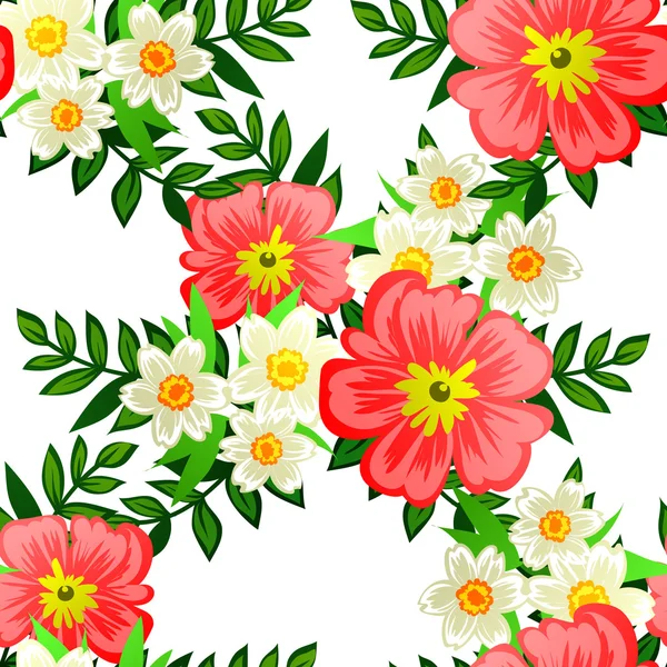 Abstract pattern with floral elements — Stock Vector