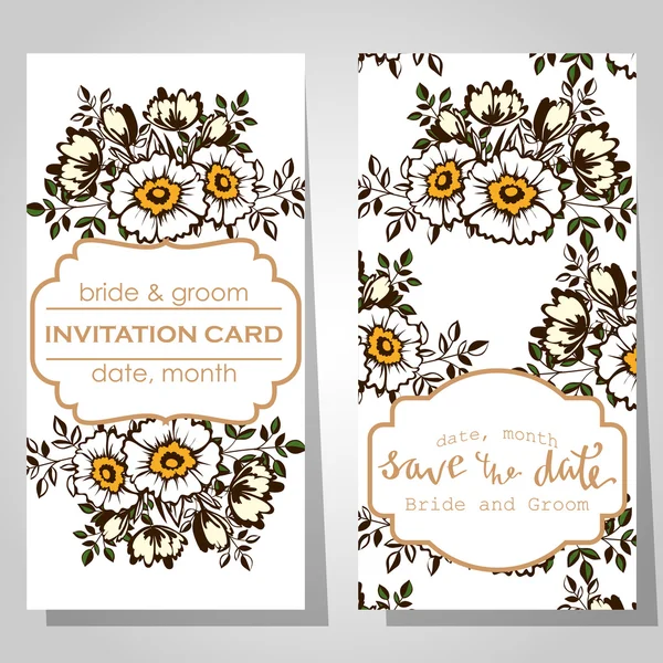 Cartes d'invitation de mariage — Image vectorielle