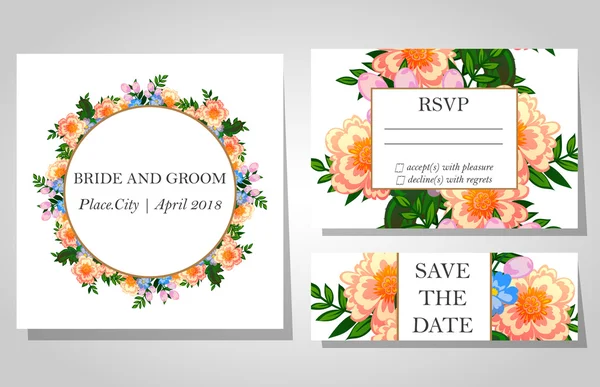 Wedding invitation cards — Stock Vector