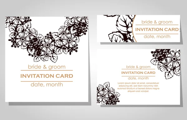 Cartes d'invitation de mariage — Image vectorielle