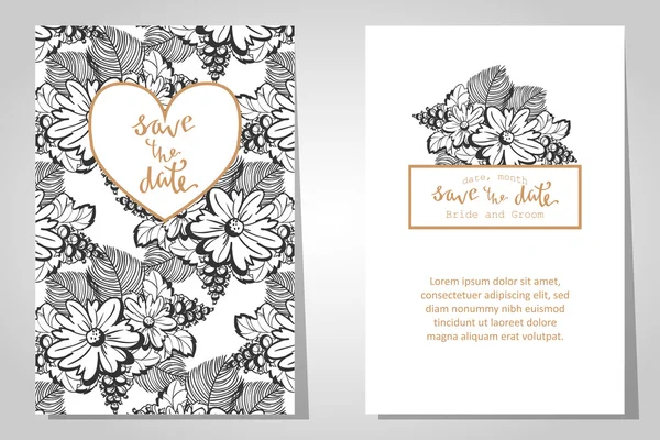 Cartes d'invitation de mariage — Image vectorielle