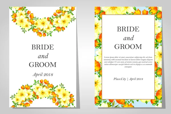 Tarjetas de invitación de boda — Vector de stock