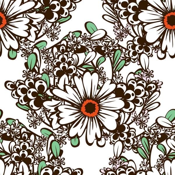 Bloemen naadloos patroon — Stockvector