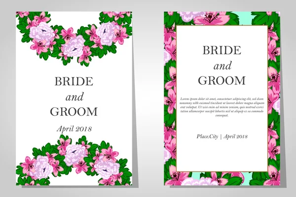 Cartes d'invitation de mariage — Image vectorielle