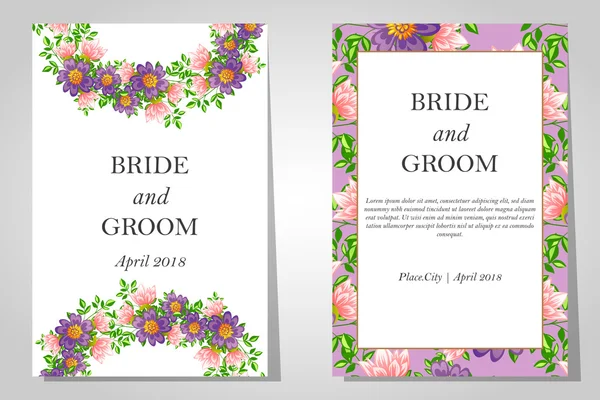 Tarjetas de invitación de boda — Archivo Imágenes Vectoriales