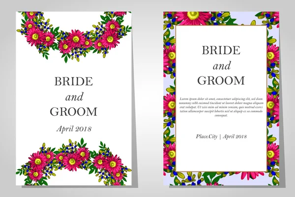 Cartes d'invitation de mariage — Image vectorielle