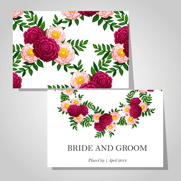 Cartes d'invitation de mariage — Image vectorielle