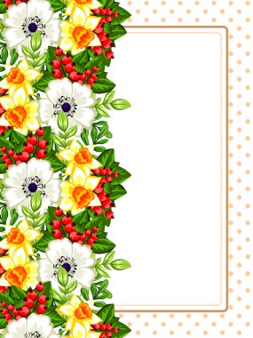 Metin için yeri olan çiçek çerçevesi
