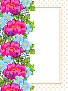 Metin için yeri olan çiçek çerçevesi