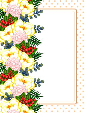 Metin için yeri olan çiçek çerçevesi