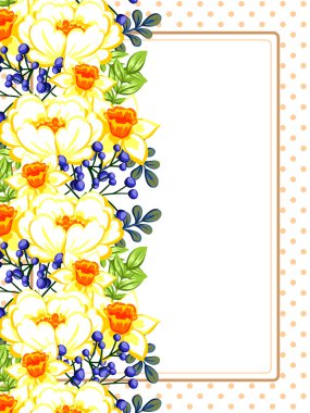 Metin için yeri olan çiçek çerçevesi