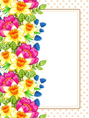 Metin için yeri olan çiçek çerçevesi