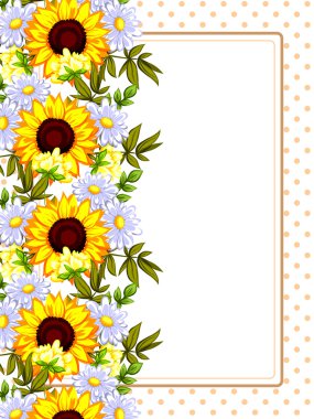 Metin için yeri olan çiçek çerçevesi