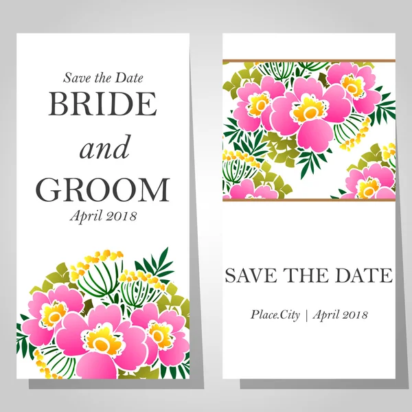 Cartes d'invitation de mariage — Image vectorielle