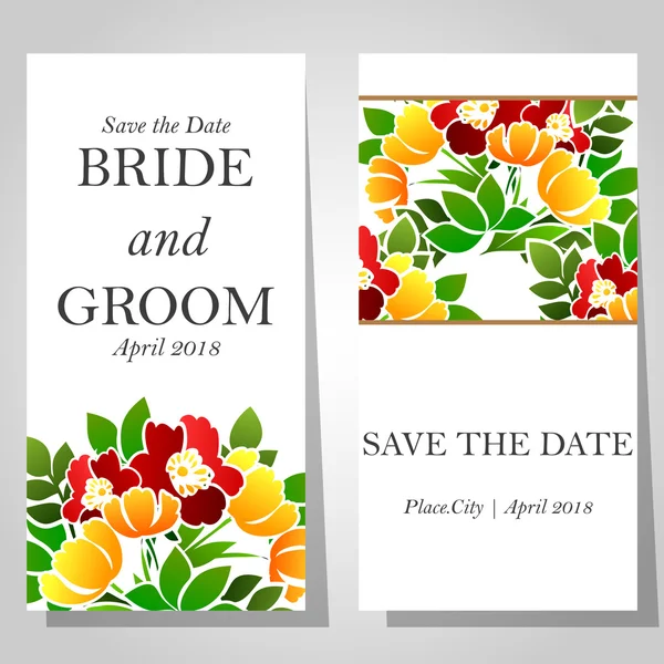 Tarjetas de invitación de boda — Vector de stock