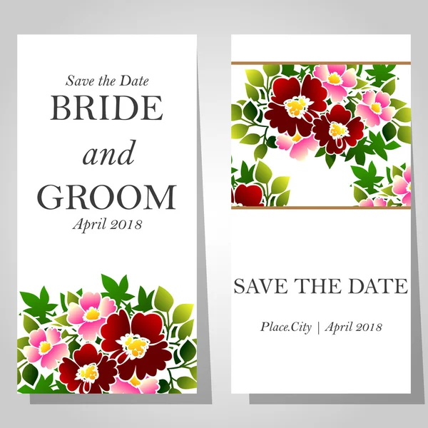 Cartes d'invitation de mariage — Image vectorielle