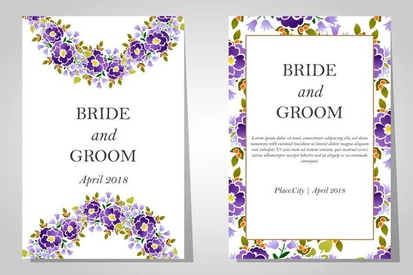 Tarjetas de invitación de boda — Vector de stock