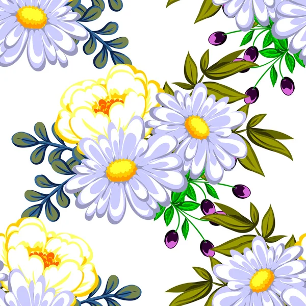 Motif floral sans couture — Image vectorielle